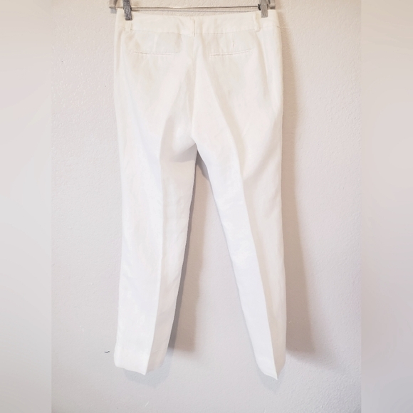 Linen Cynthia Rowley White Boot Cut Trousers Pants Size 6 in Bone - Picture 3 of 8